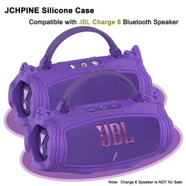 Silicone Case for JBL Charge 6 Portable Bluetooth Speaker, Protective Cover for JBL Charge 6 Pro AI Sound Bluetooth Speaker Accessories (Purple)