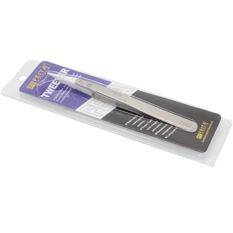 FEITA Precision Ceramic Tweezers with Heat-Resistant and Magnetic-Resistant White Pointed