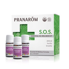 Pranarom - S.O.S. Wellness Essential Oil Kit (3-Pack of 5ml) - Good Samaritan, Immunity Boost, and Sinus Formula - 100% Pure Essential Oil | USDA and ECOCERT Certified Organic