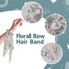 besbomig 6Pcs Satin Bowknot Hair Scrunchies Chiffon Floral Hair Band