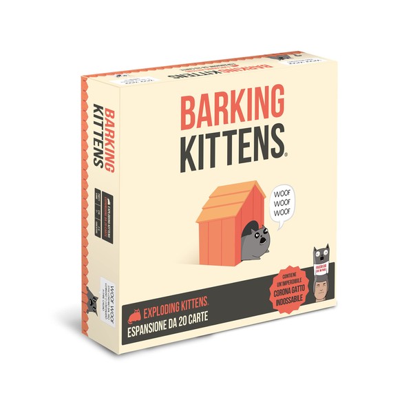 Asmodee - Barking Kittens Expansion Card Game, Exploding Kittens, Edition
