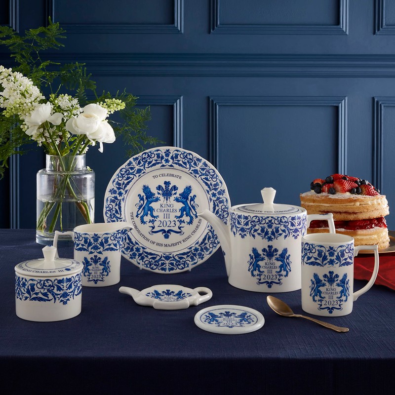 Spode King Charles III Coronation Cream Milk Jug 280l, Blue