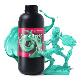 Phrozen Aqua Resin for 3D Printing, 405nm UV-Curing Photopolymer, Low Shrinkage, High Precision, Low Odor, Vivid Color, Non-Brittle, Fast Curing for LCD/DLP/SLA Printers (Green, 1KG)
