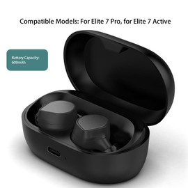 Wireless Charging Case for Elite 7 Pro for Elite 7 Active Earbuds, USB C 600mAh Charging Box Replacement for Elite 7 Pro for Elite 7 Active, Can Charge 4 Times