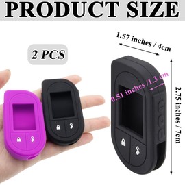 Remote Case for Viper Remote Start Soft Silicone Protective Cover Key Fob Case Shell with Button for Viper 2 Way Remote # 5706 4706 7756V 7351V 7752V (Purple & Black)