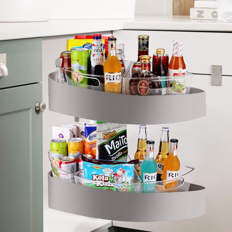 URALFA Lazy Susan Organizers Set of 4, 10"x 9.5"x 4"