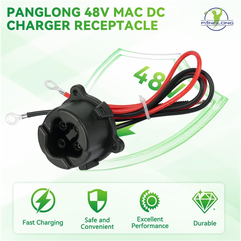 Panglong Golf Cart 48V MAC DC Charger-Plug Powerwise Receptacle fits