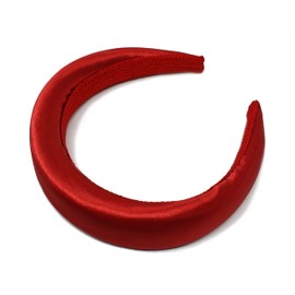 Red Satin Padded Alice Headband - Ladies 2" Wide Fashion Hair Band