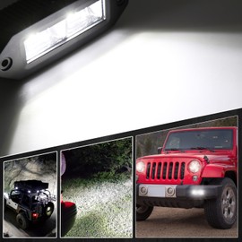 MICTUNING 2pcs 40w LED Work Light Bars Driving Fog Light Pods For Car Trailer Flush Mount