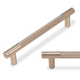 BUKOBYHE 10 Pack 5 Inch Champagne Bronze Kitchen Cabinet Handles Knurled Cabinet Pulls Drawer Pulls Cabinet Hardware