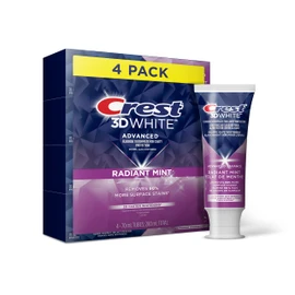 Crest 3D White Toothpaste Advanced Whitening Radiant Mint, 280 mL Total (Pack of 4)