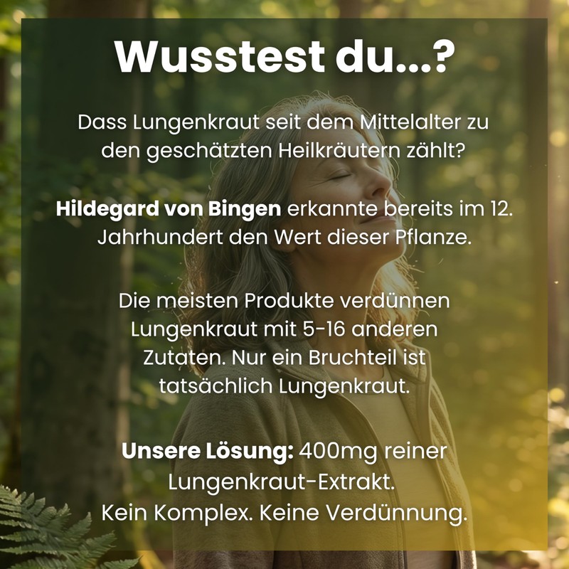 Supplenatura® Lungwort Capsules, Value Pack, German Production, Vegan, Laboratory Tested,