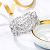 Clearine Round Crystal Bracelet Double Diamond Stretch Tennis Bangle for