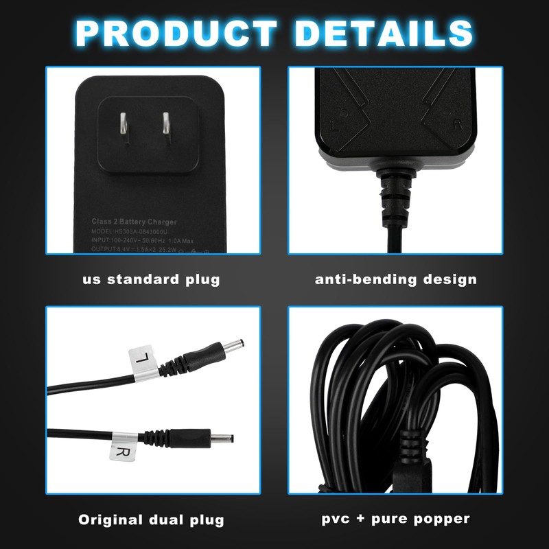 SNOW DEER US Standard Fast Dual Charger for Heated Gloves