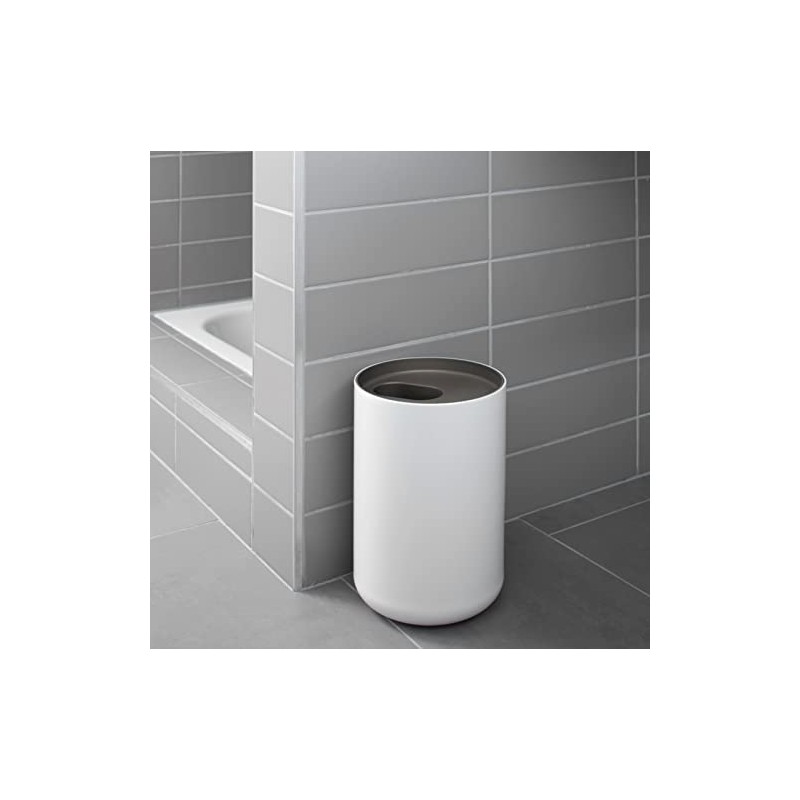 Depot4Design Lunar 1200614 Rubbish Bin, Waste Paper Bin, Plastic, White