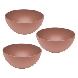 Set of 3 Magu Natural Design Bowls Diameter 16 cm Made from a Polymer Made of Natural Materials Bowl Set Salad Bowl Red