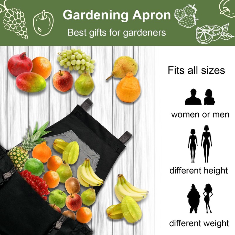Cover Geny Gardening Apron Waterproof Cross Back Apron, 600D Heavy