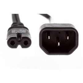 CablesAndKits Standard AC Power Cord, C14 to C7, (IEC-60320-C14 to IEC-60320-C7), 10A/250V, 18 AWG, Black, 6 ft (2 Meters) Lifetime Wty