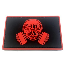 Gasmask Paintball Airsoft PVC Morale Patch (Red)