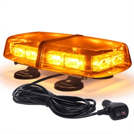 LINKITOM Rooftop LED Strobe Lights -72 LED High Intensity Emergency Flashing Warning Safety Light with 4 Heavy Duty Strong Magnets Base for 12-24V Snow Plow, Truck Vehicle (Amber)