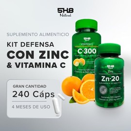 Vitamina C + Zinc - Kit Defensa con Complejo B 5H8 NUTRITION