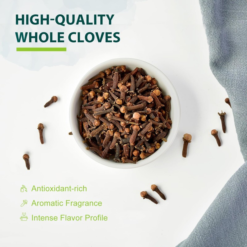 Soeos Whole Cloves 4 oz, Gluten Free, Non GMO, Kosher,