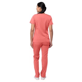 Adar Uniforms, Pro Breakthrough Plus Scrub Set For Women - Enhanced V-Neck Top & Multi Pocket Pants - 4400 - Rapture Rose - S
