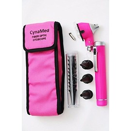New Premium LED Bright Light Diagnostic Otoscope Pocket Size (Pink) + 1 Free Extra Replacement Bulb