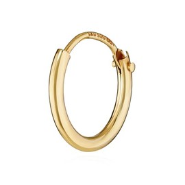NKlaus Single 750 Yellow Gold Stamped Hoop Earrings 11 mm 1755, Yellow Gold, No Gemstone