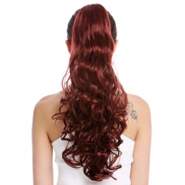 WIG ME UP - DM44-V-131 Hairpiece Ponytail Ponytail Long Curls Wet Look Stranded Red Brown Rust Brown 55 cm