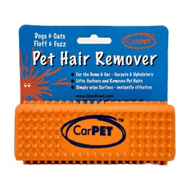 CarPET Carpet Pet Hair Remover, For Your Home & Car Interior, Carpet, Sofa, Clothes & Upholstery - Works With All Animals - Instantly Lifts, Gathers & Removes All Pet Hair (Orange)