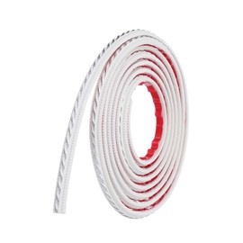 uxcell 9.8Ft x 0.47" Peel and Stick Molding Trim for Walls, Flexible Mirror Molding Trim Self-Adhesive Wall Paneling Strip Wallpaper Border for DIY Floor Wall Baseboard, White/Silver