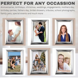 Picture Frame 6 x 4, Silver, Pack of 3, Freestanding and Wall Mountable, 10 x 15 cm, 6x4 Picture Frames, Silver 6x4 Photo Frames, 4x6 Photo Collage Gallery Display