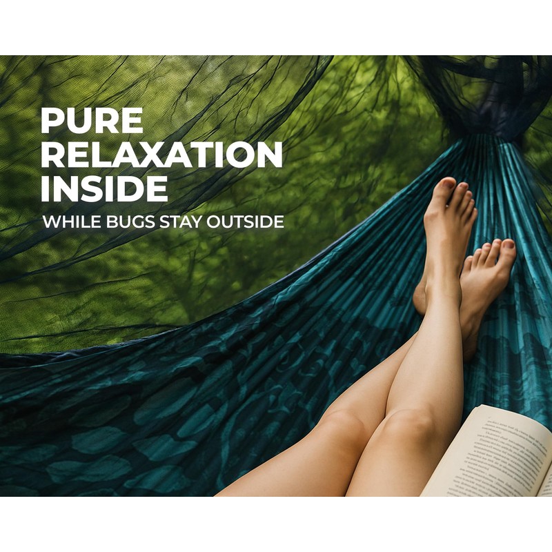 Foxelli XL Hammock Net – 12ft Net for Hammocks, Lightweight