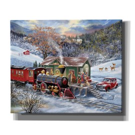 Epic Graffiti 'Train Station Christmas Eve' by Bigelow Illustrations Canvas Wall Art, 24" x 20"