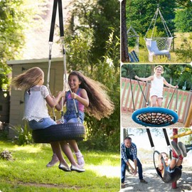 Frocopo Tree Swing Strap Hanging Kit, 5FT Extra Long Tree Swing Straps Hold 2200LBS, Premium Nylon Straps for Tree Branch with Safety Lock Carabiners, Hammock Hanging Strap Quick & Easy Installation