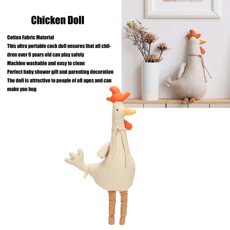 Cartoon Chicken Doll Soft Adorable Rooster Doll Toy for Children's