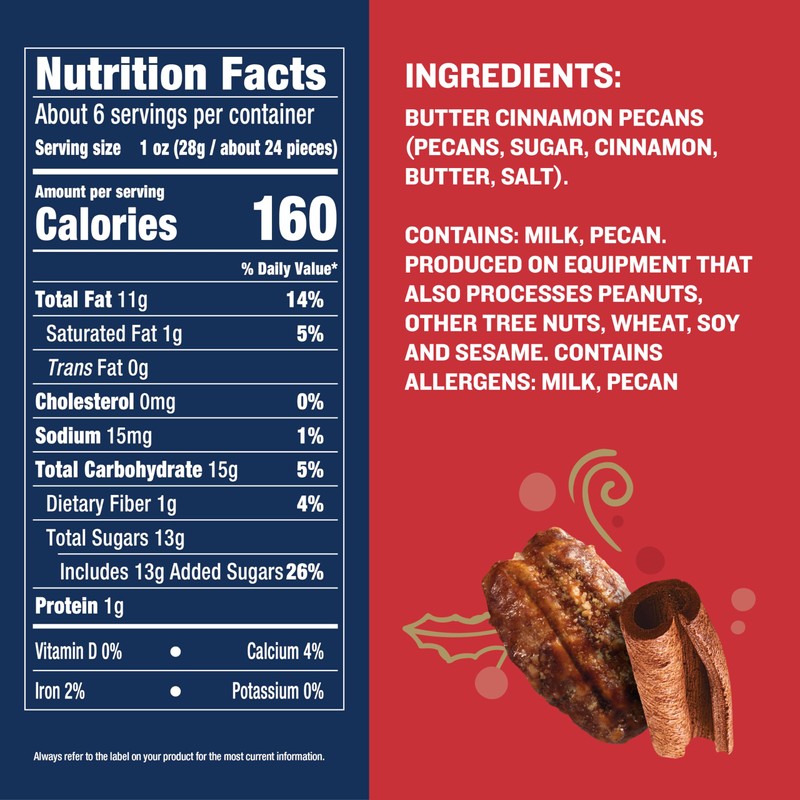 PLANTERS Limited Edition Kettle Cooked Cinnamon Pecans, Butter Flavored Pecans