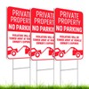 Set of 3 Private Property No Parking Sign with H-Stakes