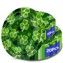 St Patrick's Day 40Pcs Disposable Paper Plates,Including 20pcs 9" and 20pcs 7" Plates,Strong and Sturdy Disposable Plates for St Patrick's Day Party, Dinner, Holiday, Picnic,Dinner Table, Wedding