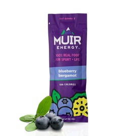 MUIR Blueberry Bergamot Real Food Energy Gel - 10 Count | Organic, Vegan, Paleo, Non-GMO, Gluten-Free Fast Burning Endurance Gel | Clean Ingredients for Long-Lasting Energy, Antioxidant Rich