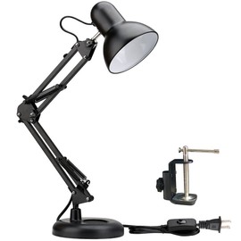ShellKingdom Architect Task Lamp, Adjustable Swing Arm Desk Lamp with Clamp, Classic Desk Lamp for Home Office Reading (Black)