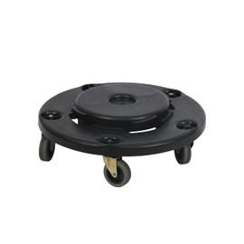 PLASTIC PRINCE Trash Can Dolly with Wheels, Black Garbage Roller Base, Transports 20, 32, 44 and 55 gal Brute Containers, 18 Inches