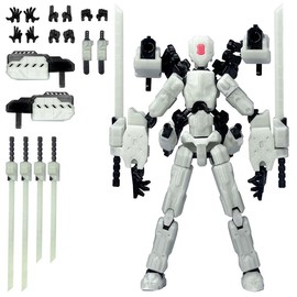 T13 Action Figures Helix Robot 8 Inch, Assembly Completed T 13,3D Printed Robo 13 - The Premium Action Figures for Sci-Fi Enthusiasts White (Glows in The Dark)