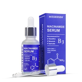 MISSEDSEN Niacinamide Serum with Zinc and Hyaluronic Acid, 30ml, for Sensitive and Blemish-Prone Skin