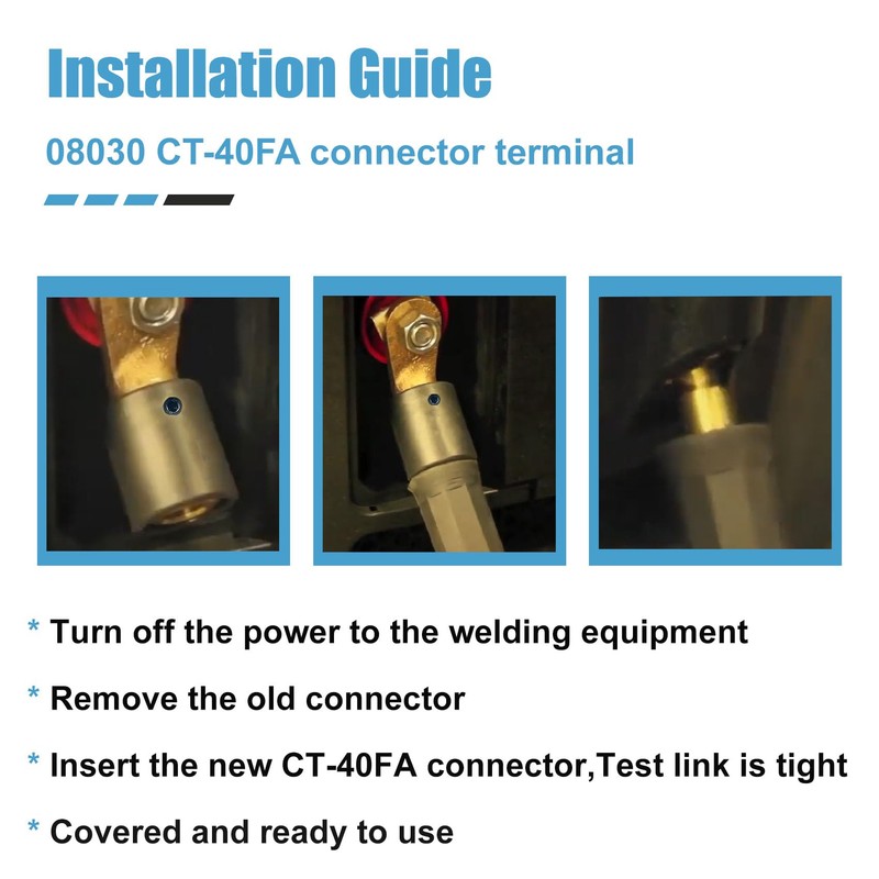 2PCS CT-40FA Welding Terminal Connector, Welding Lug Connector Adapter, for