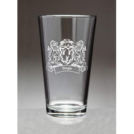 Doyle Irish Coat of Arms Pint Glasses (Sand Etched)