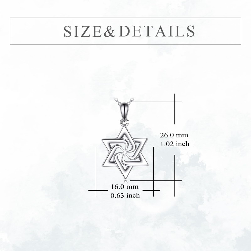 VONALA Jewish Star Necklace Star of David Necklace S925 Sterling