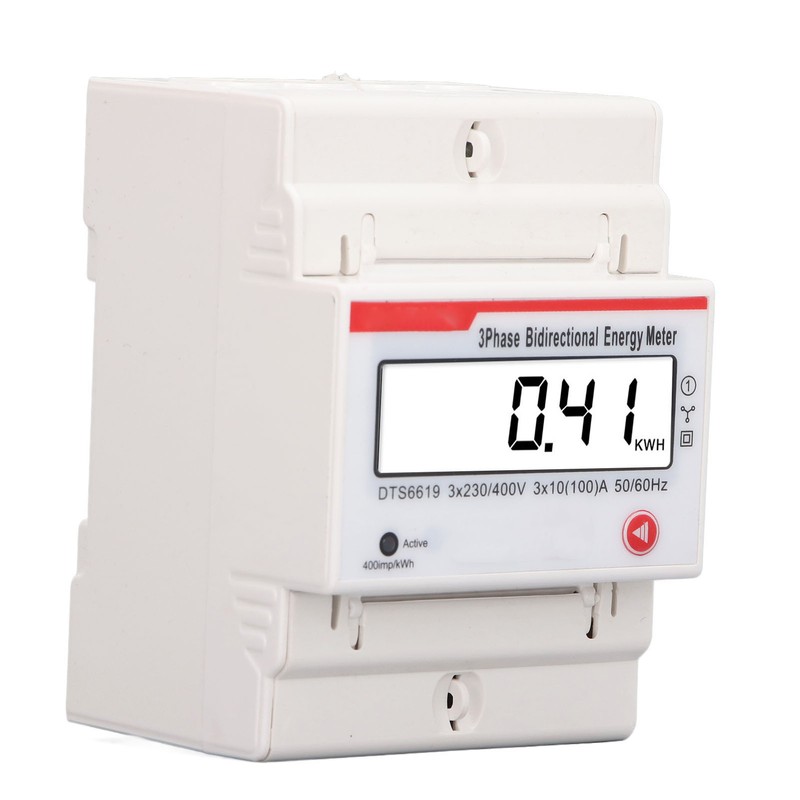 DIN Rail 3 Phase 4 Wire Energy Meter Multifunctional LCD
