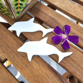 PotteryPie Set of 2 Dolphin Tiles 4.5" IN STOCK Ceramic Bisque Ready To Paint Pottery